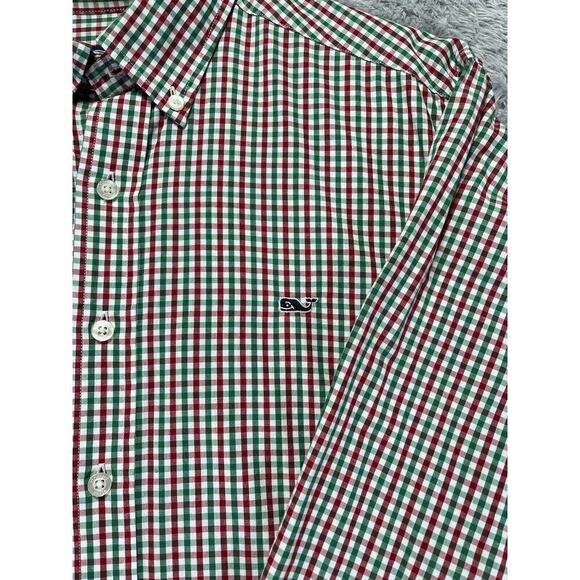 Vineyard Vines Other - VINEYARD VINES Plaid Mens Slim Fit Whale Button Shirt Christmas Red Green Medium